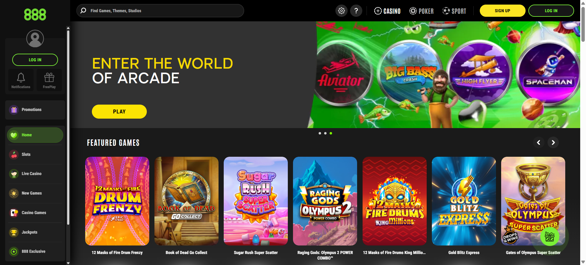 888 Casino — prikaz platforme