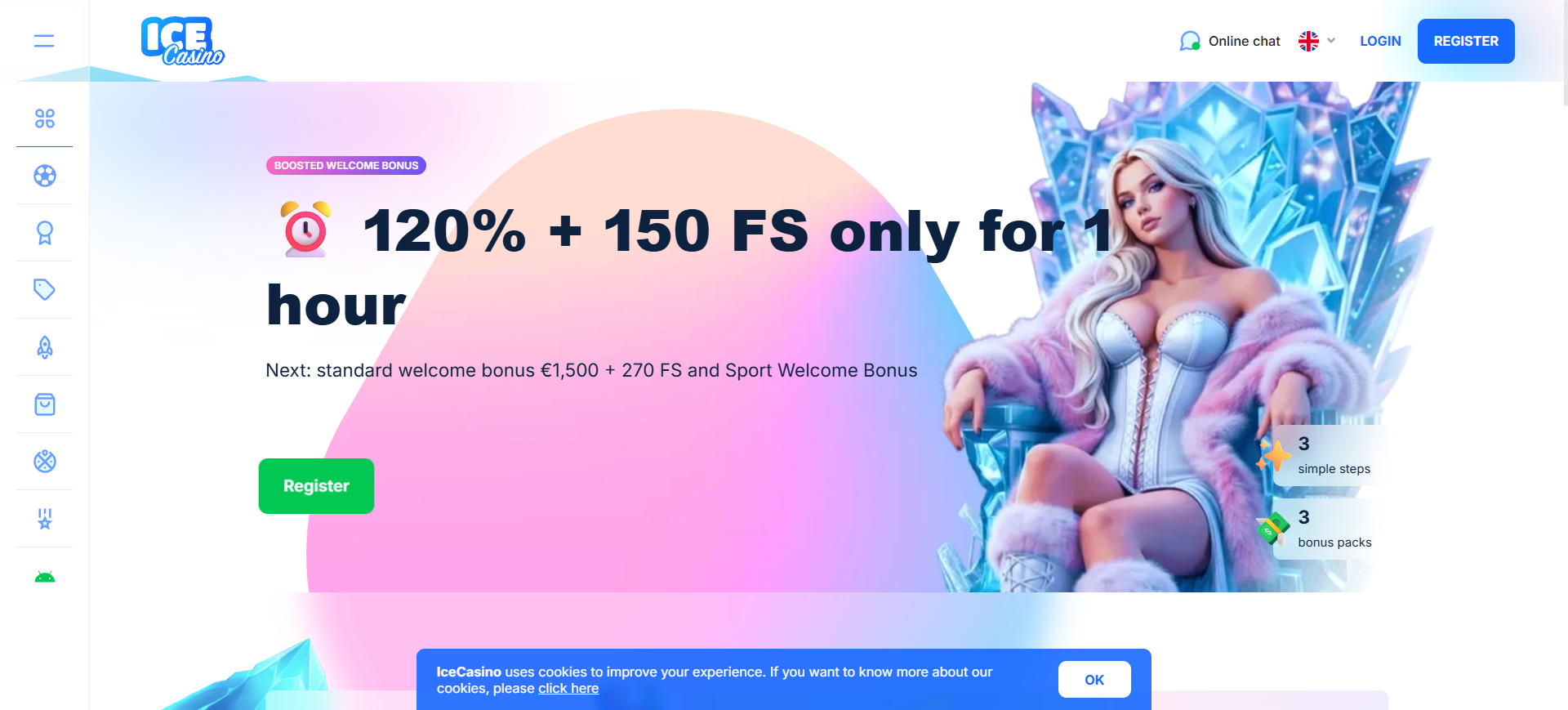 Ice Casino — prikaz platforme